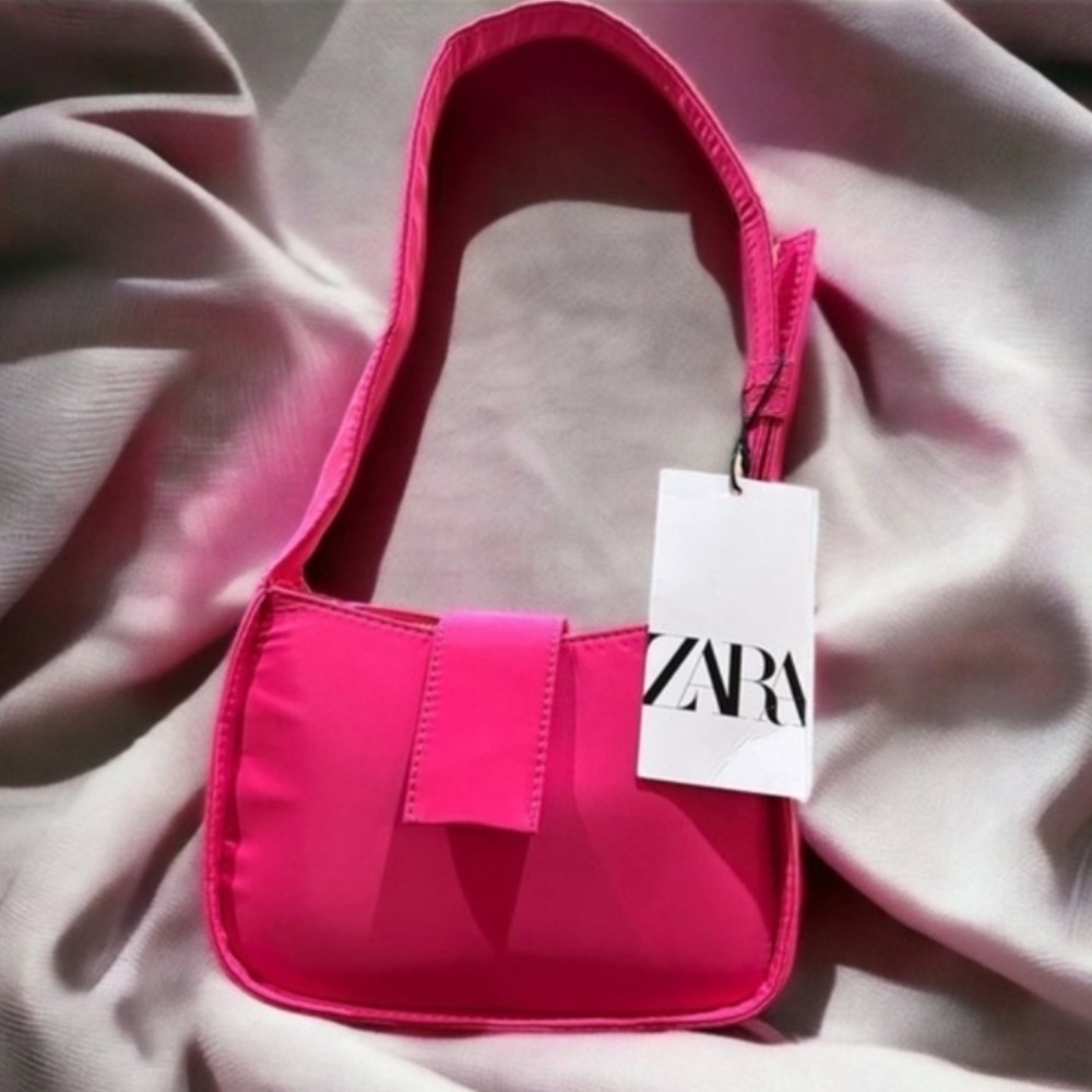 NWT Zara Pink Mini Nylon Shoulder bag
